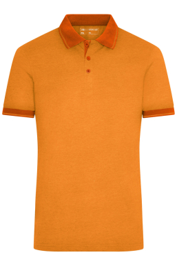 1/2 PREIS: James&Nicholson Mens Kontrast-Poloshirt HEATHER (Orange Melange/XXL)