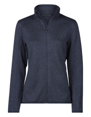1/2 PREIS: TeeJays Ladies Strick-Fleecejacke OUTDOOR (Navy Melange / L)