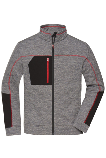 JAMES&NICHOLSON Mens Fleece Jacke STRUCTURE (4XL)