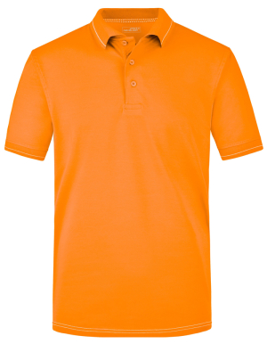 1/2 PREIS: JAMES&NICHOLSON Mens Kontrast-Poloshirt ELASTIC (Orange-White/XXL)