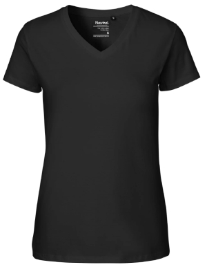 1/2 PREIS: NEUTRAL® Ladies T-Shirt V-NECK (Black / M)