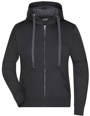 1/2 PREIS: JAMES&NICHOLSON Ladies Hoodiejacke BIONIC® (Black-Carbon/L)
