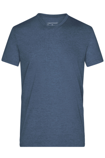 JAMES&NICHOLSON Mens V-Neck T-Shirt HEATHER (3XL)