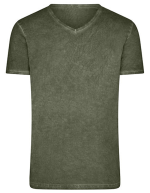 1/2 PREIS: JAMES&NICHOLSON Mens V-Neck T-Shirt GIPSY (Dusty Olive/3XL)
