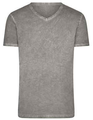 1/2 PREIS: JAMES&NICHOLSON Mens V-Neck T-Shirt GIPSY (Grey/3XL)