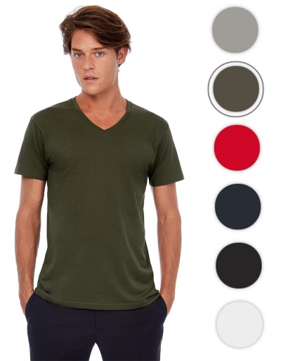 B&C Mens V-Neck T-Shirt INSPIRE (S - 3XL)