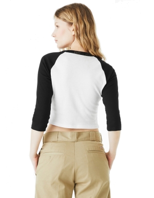 Preview: Bella Ladies Langarmshirt KONTRAST (Crop Top)