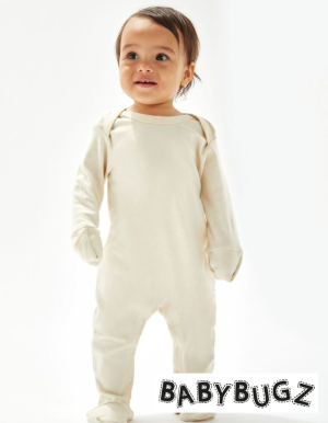BABYBUGZ Baby Langarm Strampler mit Kratzschutz-Fäustlingen  (0 - 12 Monate)