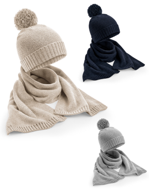 BEECHFIELD Set aus gestricktem Schal und Mütze