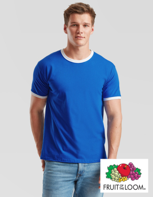 Fruit of the Loom Mens T-Shirt RINGER (S - 3XL)