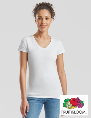 Fruit of the Loom Ladies V-Neck T-Shirt VALUEWEIGHT (XS - XXL)