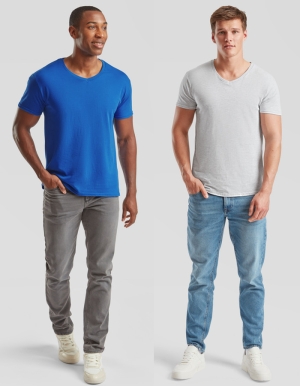 Fruit of the Loom Mens V-Neck T-Shirt ICONIC. (S - 3XL)