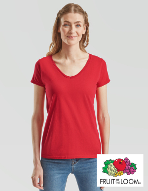 Fruit of the Loom Ladies V-Neck T-Shirt ICONIC. (XS - XXL)