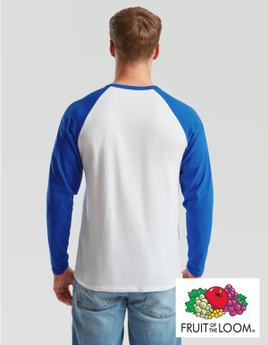 Preview: Fruit of the Loom Mens Langarmshirt BASEBALL (S - 3XL)