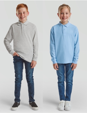 Fruit of the Loom Kids LS Poloshirt 65/35 (104 - 164)