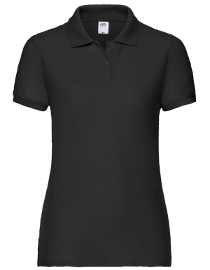 1/2 PREIS: Fruit of the Loom Ladies Poloshirt 65/35 (Black/L)