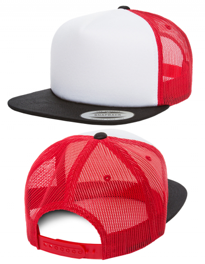 Flexfit 5 Panel Foam Trucker with white Front Cap