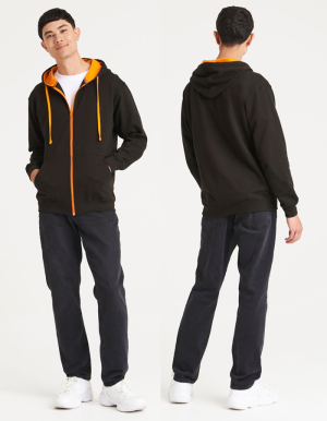JUST HOODS Mens Hoodiejacke VARSITY (S - XXL)