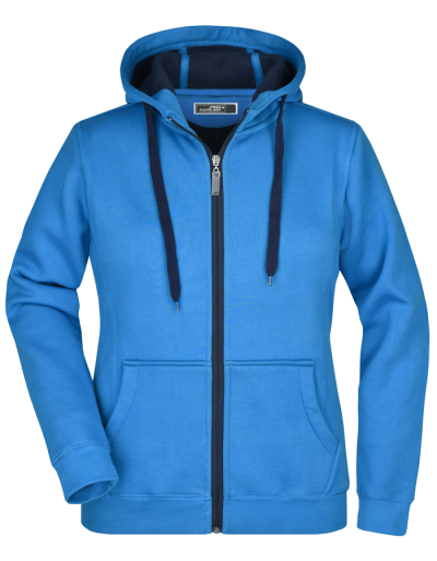 Preview: JAMES&NICHOLSON Ladies Hoodiejacke DOUBLEFACE (S - XXL)