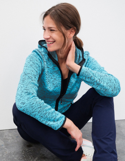 JAMES&NICHOLSON Ladies Fleece Hoodie Jacke KNITTED (S - XXL)