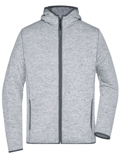 Preview: JAMES&NICHOLSON Mens Fleece Hoodie Jacke KNITTED (S - 3XL)