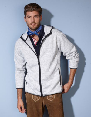 JAMES&NICHOLSON Mens Fleece Hoodie Jacke KNITTED (S - 3XL)