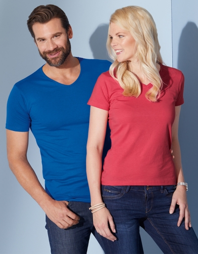 James&Nicholson Mens V-Neck T-Shirt SLIM FIT