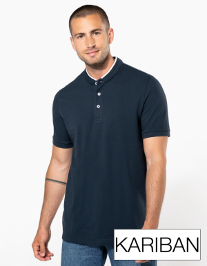 KARIBAN Mens Poloshirt mit Maokragen (XS - 3XL)