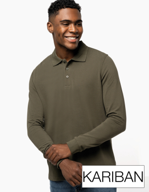 KARIBAN Mens Poloshirt "LANGARM" (S - 4XL)