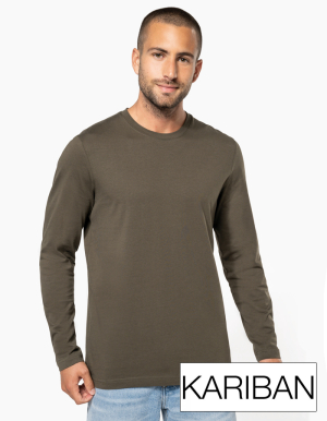 KARIBAN Mens T-Shirt Langarm "RUNDHALS" (S - 4XL)