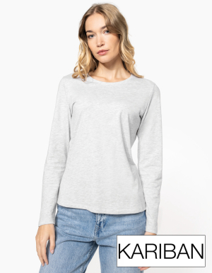 KARIBAN Ladies T-Shirt Langarm "RUNDHALS" (S - 3XL)
