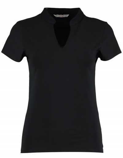 Preview: Kustom Kit Ladies V-Neck T-Shirt MANDARIN COLLAR