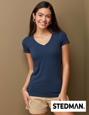 STEDMAN Ladies V-Neck T-Shirt CLAIRE (S - XL)