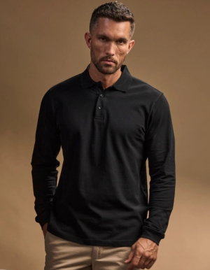 TeeJays Mens Langarm-Poloshirt STRETCH (S - 3XL)