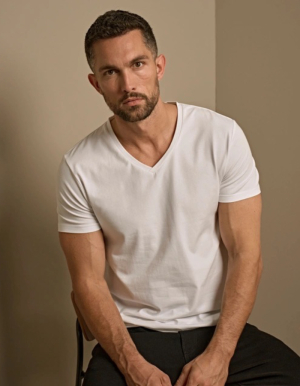 TeeJays Mens V-Neck T-Shirt STRETCH (S - 3XL)