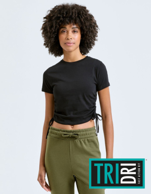 TRIDRI Ladies Crop Top gerafft (XXS - XL)