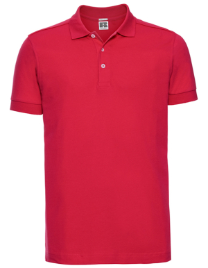 1/2 PREIS: Russell Mens Poloshirt FITTED STRETCH (Red / XL)