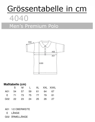 Promodoro Mens Poloshirt PREMIUM (3XL)