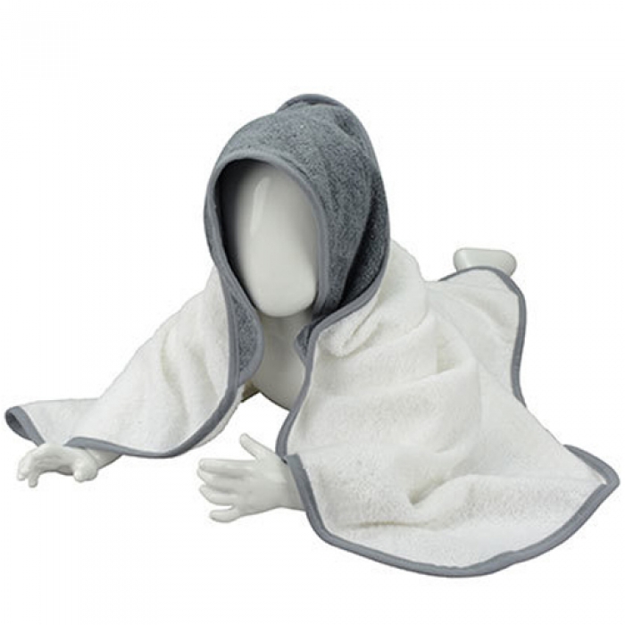 ARTG Kapuzenhandtuch (White-Anthracite-Anthracite)