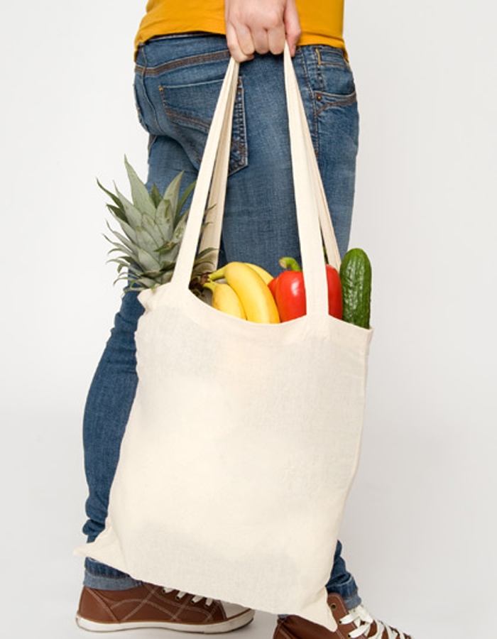 Baumwolltasche mit langem Henkel