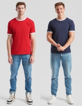 Fruit of the Loom Mens T-Shirt RINGER (S - 3XL)
