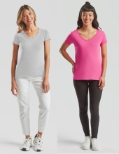 Fruit of the Loom Ladies V-Neck T-Shirt ICONIC. (XS - XXL)